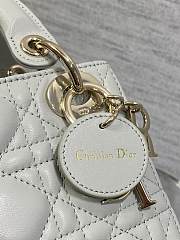 DIOR LADY MINI 6603A white blue gold buckle 17x7x15cm - 4