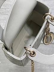 DIOR LADY MINI 6603A white blue gold buckle 17x7x15cm - 2