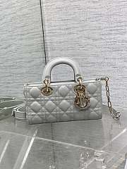 DIOR LADY MINI  9240A  white gold buckle22x6x12cm - 1