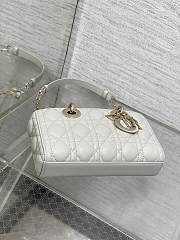 DIOR LADY MINI  9240A  white gold buckle22x6x12cm - 2