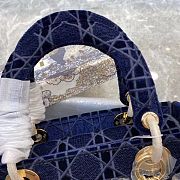 DIOR LADY  121029A  dark blue embroidery  24x20x11cm  - 4