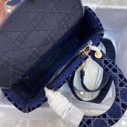 DIOR LADY  121029A  dark blue embroidery  24x20x11cm  - 2