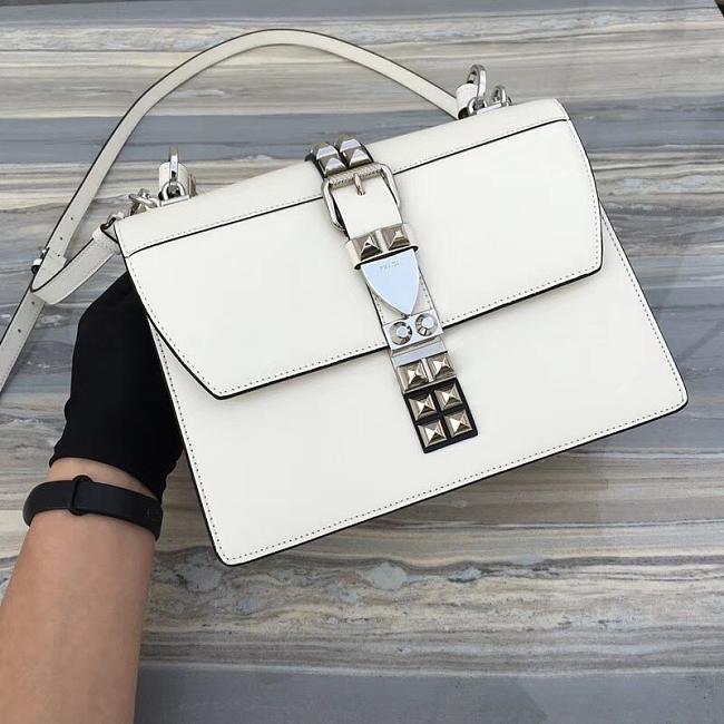 PRADA Hand bag 1BA179 White 26x19x11cm - 1