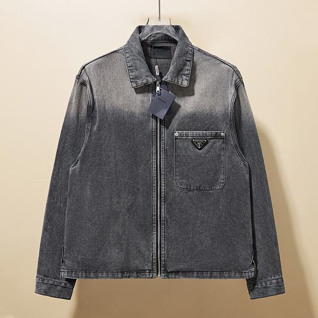 PRADA gray denim jacket - 1