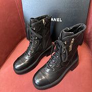 Chanel calfskin black short boots - 4