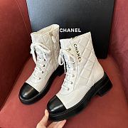  Chanel calfskin white short boots - 4