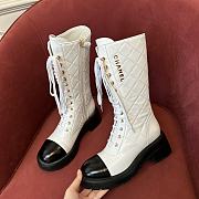 Chanel calfskin white long boots - 5