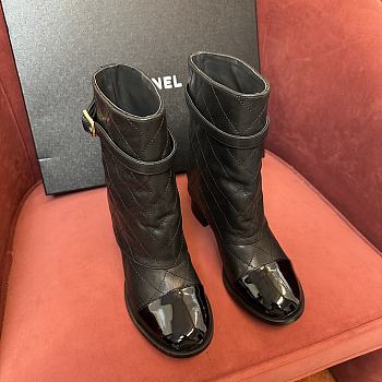 Chanel black short boots