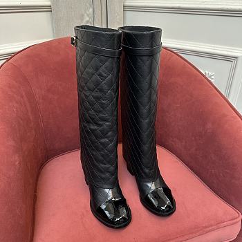 Chanel black long  boots