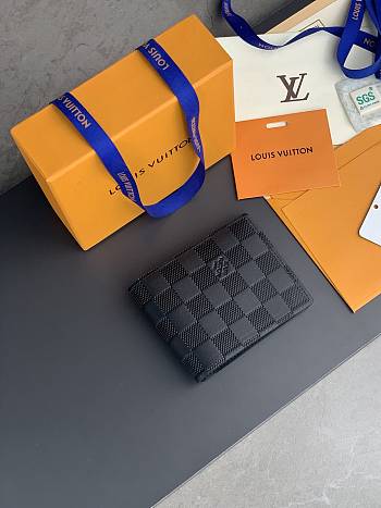 LV N63124 men's black wallet 11.5*9cm