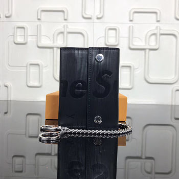 LV X Supreme RIVETS CHAIN black Wallet M64212 12x9x2cm