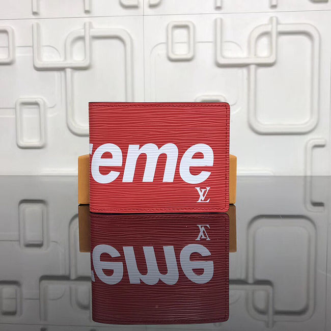 LV X  Supreme MULTIPLE  red  Wallet M60662 - 1