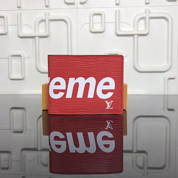 LV X  Supreme MULTIPLE  red  Wallet M60662