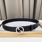 GUCCI Belt 231112T  silver buckle  3.8cm  - 5