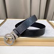 GUCCI Belt 231112T  silver buckle  3.8cm  - 4