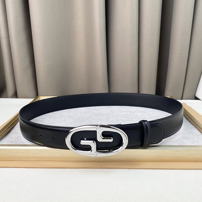 GUCCI Belt 231112V silver buckle 3.8cm - 1