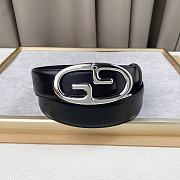 GUCCI Belt 231112V silver buckle 3.8cm - 3