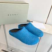 Marni Slides Fur blue - 1