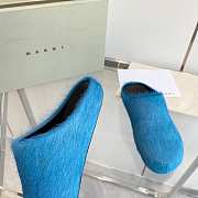 Marni Slides Fur blue - 4