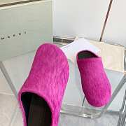 Marni Slides Fur rose red - 5