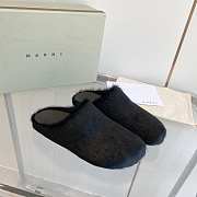 Marni Slides Fur black - 1