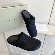 Marni Slides Fur black - 5