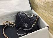 Chanel 19 lambskin flap black bag silver buckle 19x11.5x7cm - 3