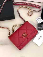 Chanel 19 lambskin flap red bag 19x11.5x7cm - 6