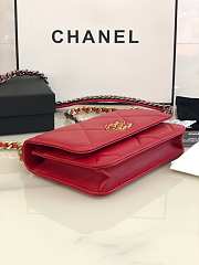 Chanel 19 lambskin flap red bag 19x11.5x7cm - 5