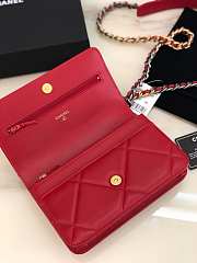 Chanel 19 lambskin flap red bag 19x11.5x7cm - 3