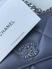 Chanel 19 lambskin flap gray bag 19x11.5x7cm - 4