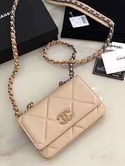 Chanel 19 lambskin flap beige  bag 19x11.5x7cm - 5