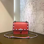 Fendi KAN I MINI  red  Bag 381-AC  19cm - 1