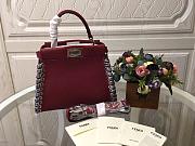 Fendi PEEKABOO MINI wine Bag 089118A 23x19x10cm - 1