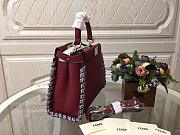 Fendi PEEKABOO MINI wine Bag 089118A 23x19x10cm - 2