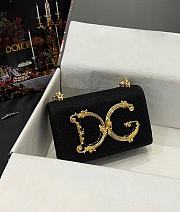 DG calfskin shoulder black bag 23*17*6.5CM - 1