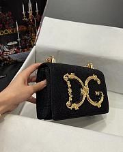 DG calfskin shoulder black bag 23*17*6.5CM - 2