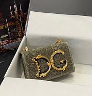 DG calfskin shoulder gold  bag 23*17*6.5CM - 6