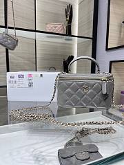 Chanel lambskin cosmetic handbag gray 20241008J- 17x9.55x8cm - 1