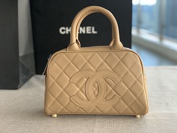  Chanel handbag brown pink AS3034 25x14x9cm