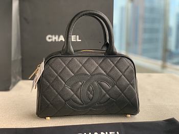  Chanel handbag brown black AS3034 25x14x9cm