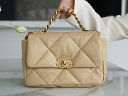 Chanel 19 Handbag Lambskin brown 16x26x9cm - 3