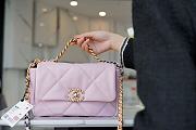 Chanel 19 Handbag Lambskin Purple 16x26x9cm - 1