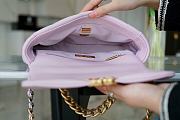 Chanel 19 Handbag Lambskin Purple 16x26x9cm - 3