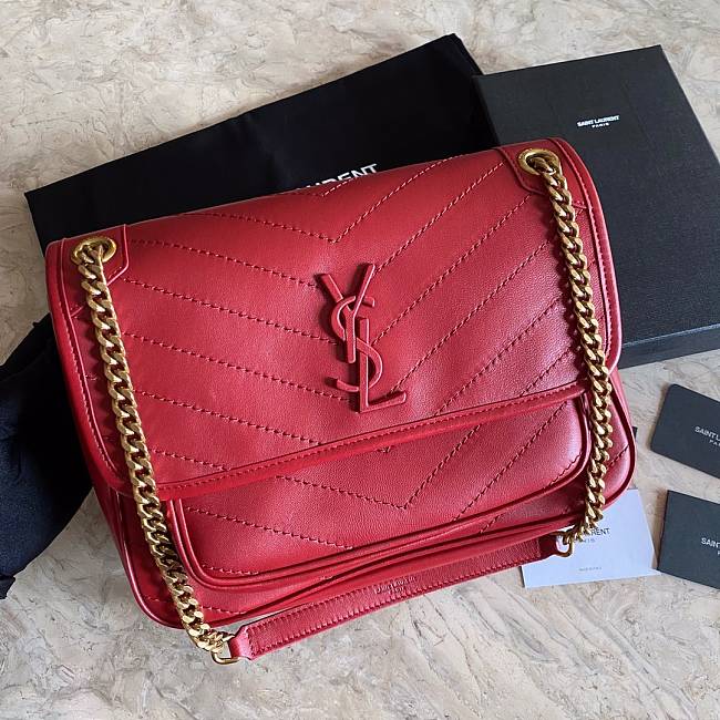 SAINT LAURENT Should bag 498894 red 28x20x8.5cm  - 1