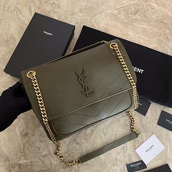 SAINT LAURENT Should bag 498894 olive green  28x20x8.5cm