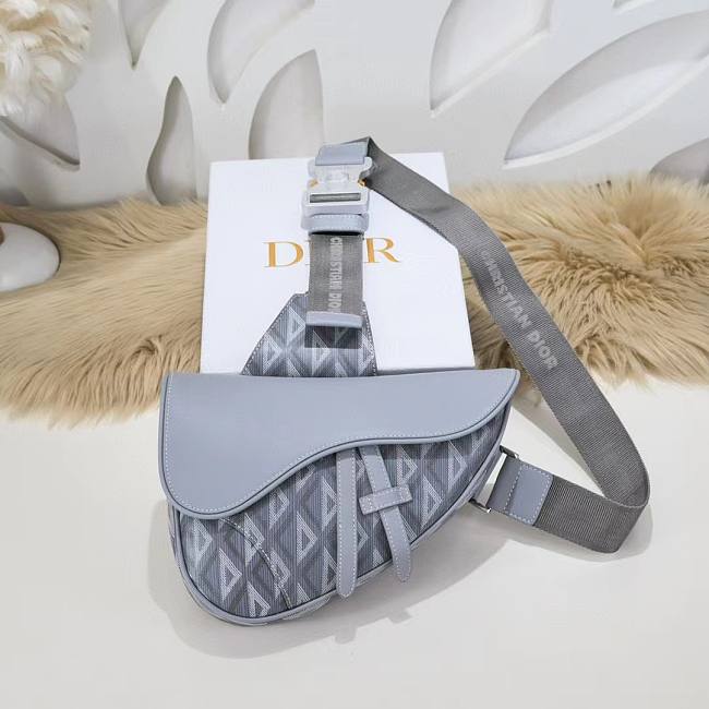 	 DIOR-saddle D8004 gray bag 26cm - 1