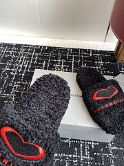 Balenciaga Furry Heart Slide Black - 3