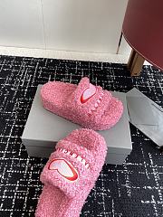 Balenciaga Furry Heart Slide Pink - 2