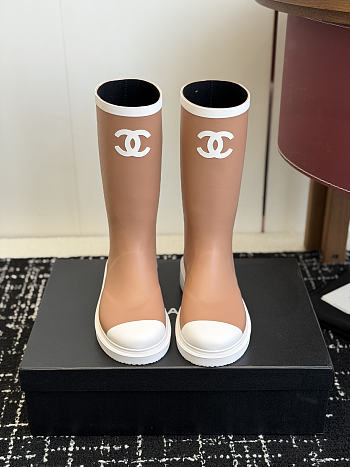 Chanel Rain Boots brown